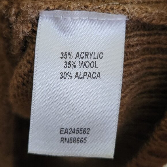 Classiques Entier Brown Alpaca Blend Button Front Poncho Cardigan Sweater Size S - Picture 7 of 7